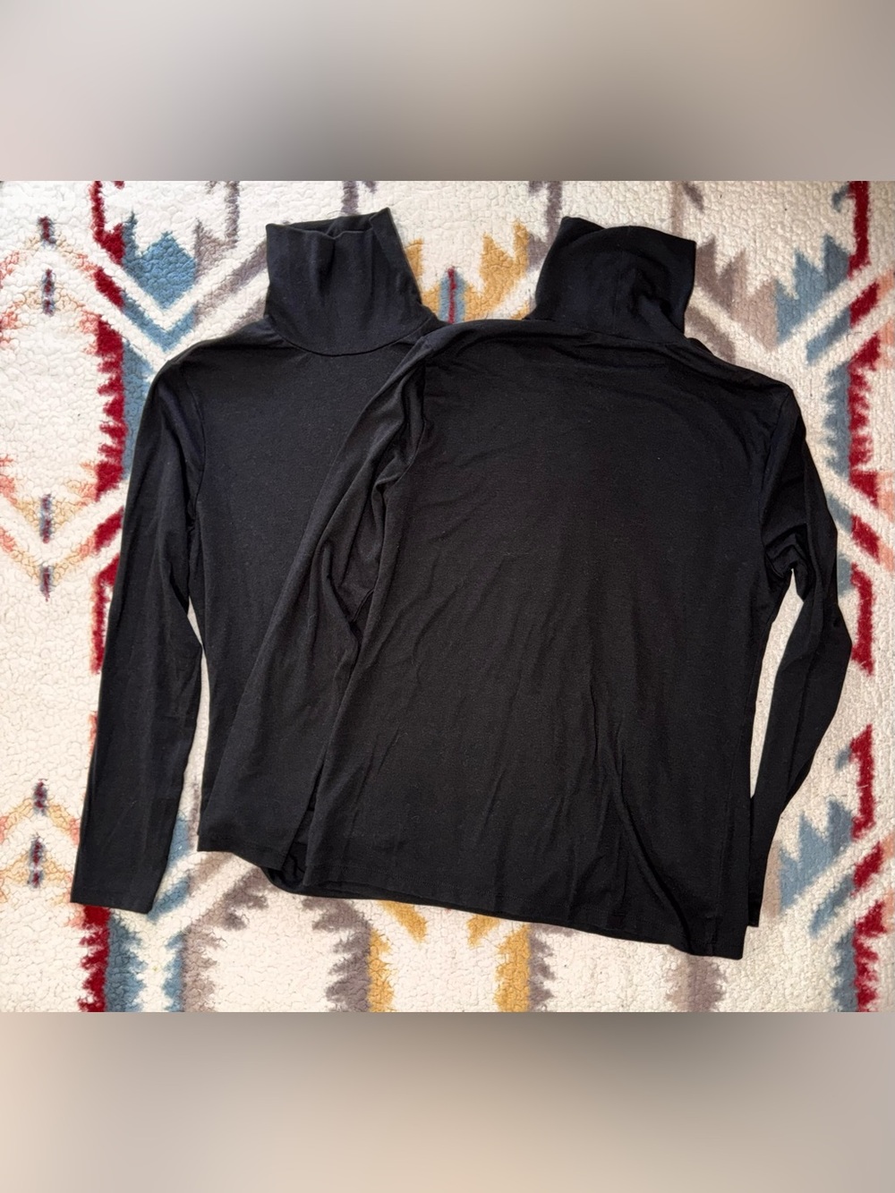 Time and Tru 2 Pack Black Long-Sleeve Turtleneck Top